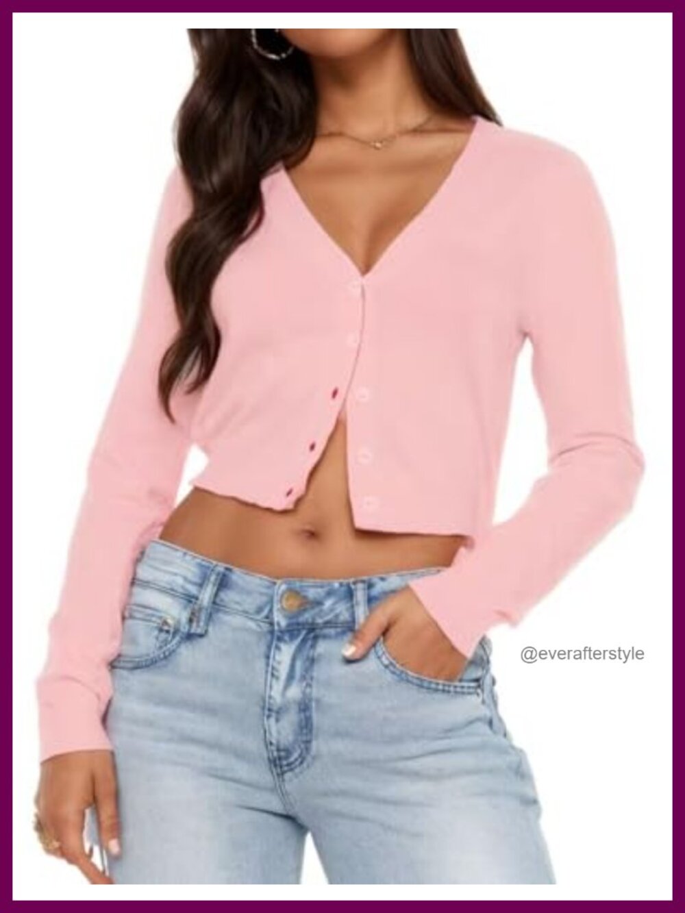 Womens Long Sleeve Open Front Crop Cardigan V Neck Ribbed Knit Sweater